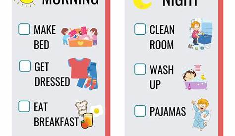 morning routine for kindergarten worksheet