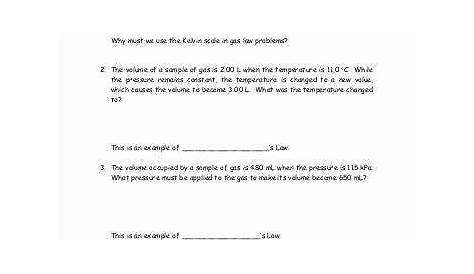 gas variables worksheets answers