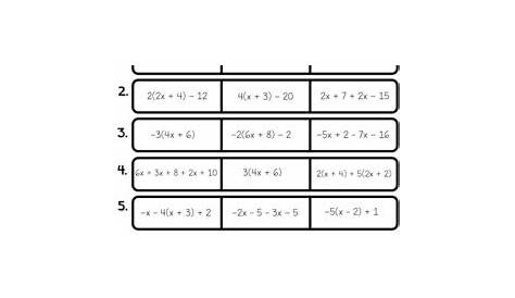 math equivalent expressions worksheets