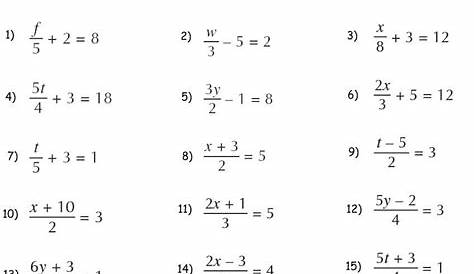 Solving Linear Equations Worksheet With Fractions - Thekidsworksheet