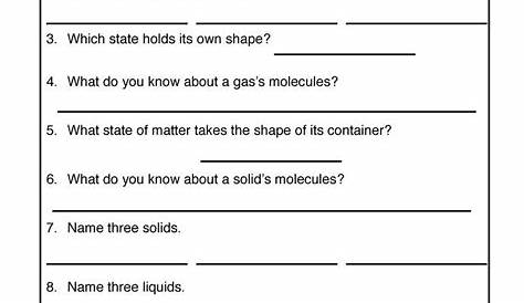 grade 5 science matter worksheet