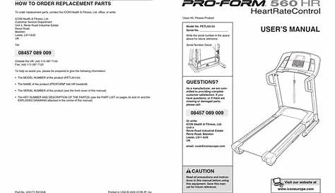 pro form 480 csx user manual