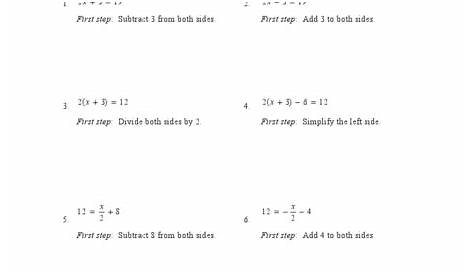 Solving Equations in one variable Worksheet for 9th Grade | Lesson Planet