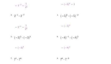 Multiplying Exponents (With Negatives) (A)