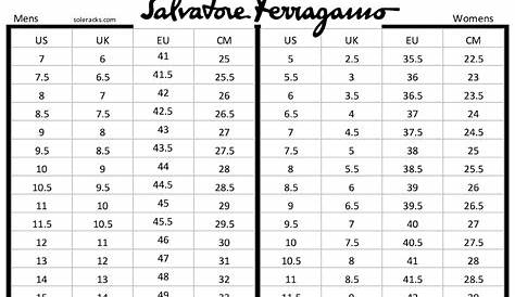 Salvatore Ferragamo Shoes Size Chart - Soleracks