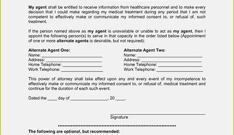 Free Blank Printable Medical Power Of Attorney Forms - Free Printable