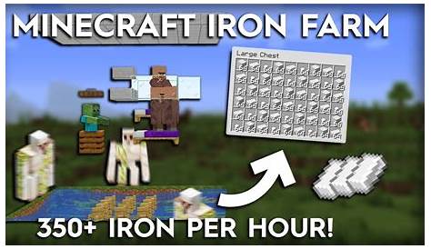 Minecraft Easiest 3 Villager Iron Farm - 350+ Per Hour - YouTube