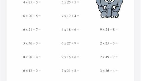 multiplication and division 2 5 10 worksheet