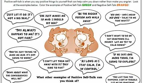self talk worksheets