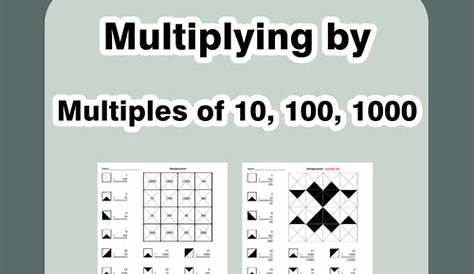 Multiplying by Multiples of 10, 100, 1000 - Coloring Worksheets by