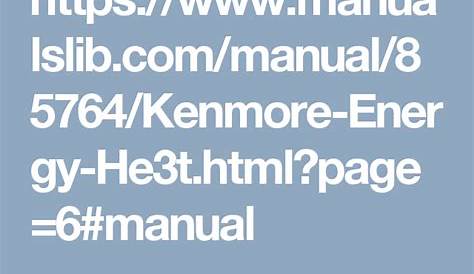 kenmore elite he3t manual