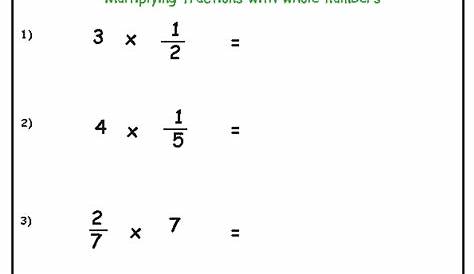 multiplying unit fractions by whole numbers worksheets