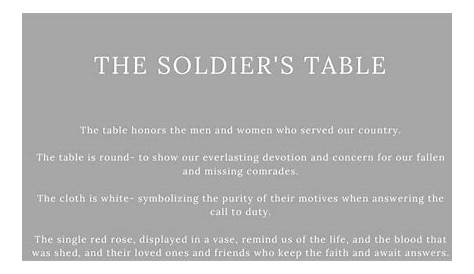Fallen Soldier Table Poem Printable