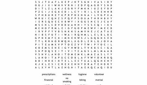 Health And Wellness Word Search - Wordmint | Word Search Printable