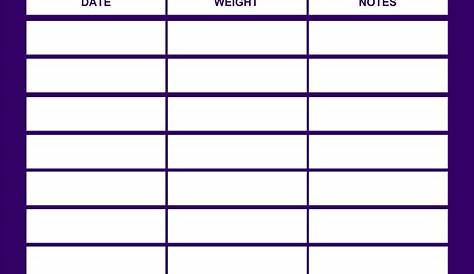 weight loss journal template free pdf