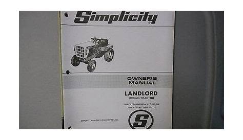 simplicity owner manual