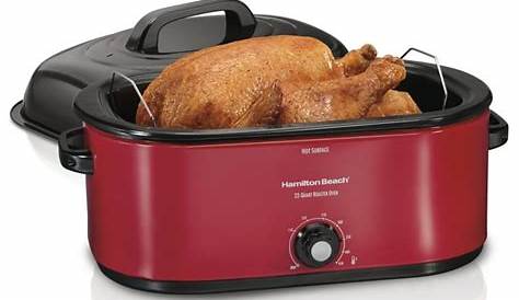 Hamilton Beach 22 Quart Roaster Oven, Fits 28 lb Turkey, Red, Model