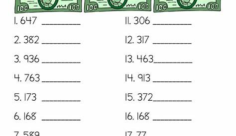 rounding to nearest ten and hundred worksheets