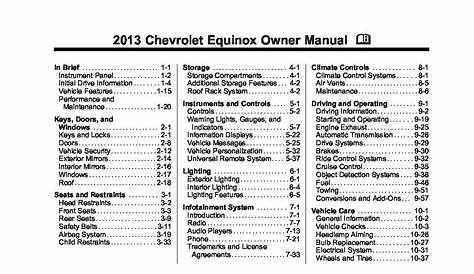2013 chevy equinox owners manual