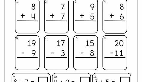 Adding and Subtracting Within 20 Worksheet - Have Fun Teaching