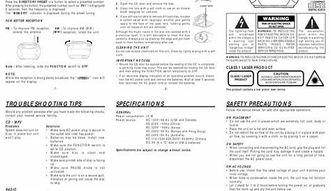 AUDIOVOX CE249MP CD PLAYER OPERATING INSTRUCTIONS | ManualsLib