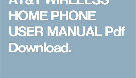manual for at&t phone