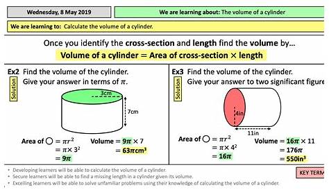 Volume of Cylinders | Teaching Resources