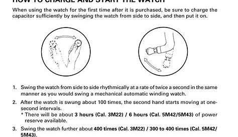 How to charge and start the watch | Seiko KINETIC 5M43 User Manual