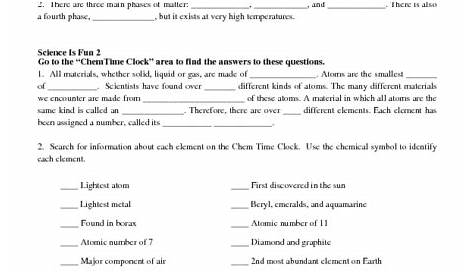 Chemistry Scavenger Hunt Worksheet for 10th - 11th Grade | Lesson Planet