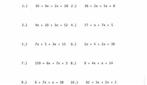 Solving equations Worksheet Library 1 | Cheryl Nishida