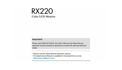 Eizo RX220 Computer Monitor User manual | Manualzz