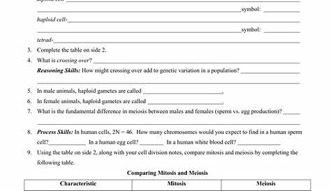 Meiosis Reading Worksheet Answers - Chapter 13 Meiosis And Sexual Life