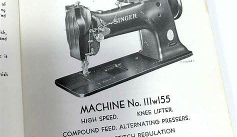 Singer 111w155 Industrial Sewing Machine List of Parts Booklet Manual