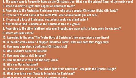 14 Best Printable Christmas Trivia Questions Answers PDF for Free at