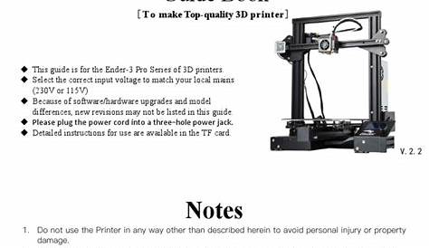 User Manual_Ender-3 Pro_EN V.2.2.pdf | 3 D Printing | Technology