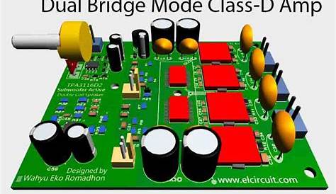 Subwoofer Power Amplifier Class-D Dual Bridge TPA3116D2 - Electronic