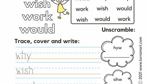 Printable Sight Words Worksheets (pdf) - Dolch Sight Words Level 4
