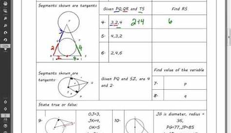 Tangent and Circle Worksheet 1 and 2 - YouTube