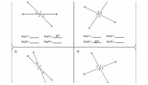 Supplementary Complementary Vertical And Adjacent Angles Worksheet Pdf
