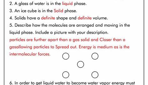 heat and phase change worksheets