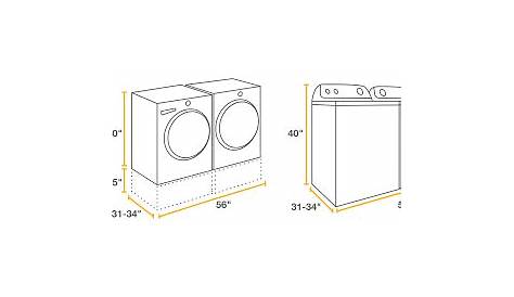 washer and dryer sizes chart