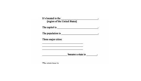 State Report Worksheet by Justine | Teachers Pay Teachers
