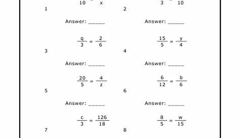 solving proportions worksheets with answers