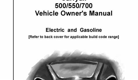 CLUB CAR CARRYALL 500 OWNER'S MANUAL Pdf Download | ManualsLib