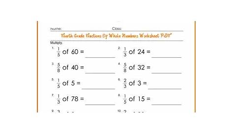 fractions as whole numbers worksheet