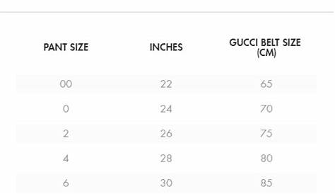 gucci belt size chart women's