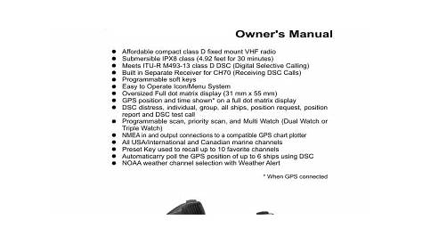 Standard Horizon GX1300 Owner Manual | Manualzz
