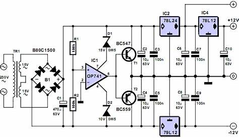 How to Make Constant ±12V and 24V DC Power Supply Schematic Circuit Diagram