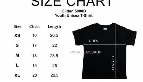 gildan youth size chart xs