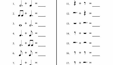 math worksheet for music